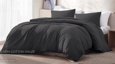 Devin Light Blue Cotton Gauze Queen Comforter Set