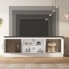 Farmhouse TV Stand for 65" TVs, Wood Entertainment Center Media Console with Storage Cabinets & Adjustable Shelves - 4 of 4
