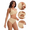 INSPIRE CHIC Lingerie Sets for Women Front Closure Wirefree Bras and Mid-Waisted Full Coverage Briefs - 3 of 4