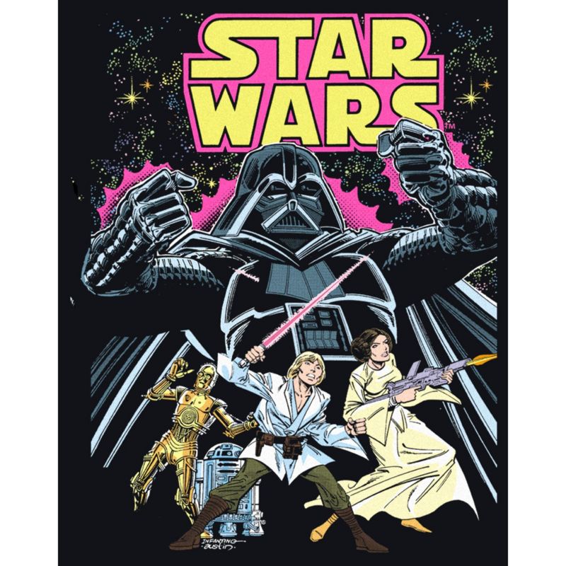 Juniors Womens Star Wars Comic CoverCrop T-Shirt, 2 of 5
