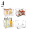mDesign Kitchen Plastic Storage Organizer Bin with Open Front - 2 Pack - Clear - 3 of 4