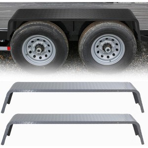 Double Axle Trailer Fenders, 2PCS Set, Compatible with 13-15 Inch Wheels, Heavy-Duty Design for Enclosed & Utility Trailers - 1 of 4