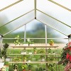8x12 Ft Aluminum Large Walk-in Greenhouse, Polycarbonate Greenhouse with Adjustable Roof Vent for Outdoors, Greenhouse for Patio, Lawn - 3 of 4