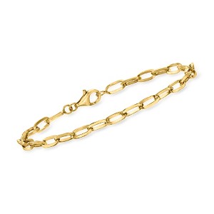 Ross-Simons 18kt Gold Over Sterling Paper Clip Link Bracelet - 1 of 4