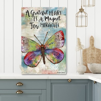 Colorful Butterfly Mixed Media Canvas Wall Art 16x20