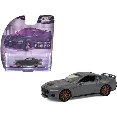 2024 Ford Mustang GT Dark Matter Gray with Black and Red Stripes "Showroom Floor" Series 1/64 Diecast Model Cars by Greenlight
