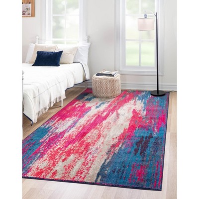 Unique Loom 5' 0 X 8' 0 Trellis Frieze Rounded Red Area Rug : Target