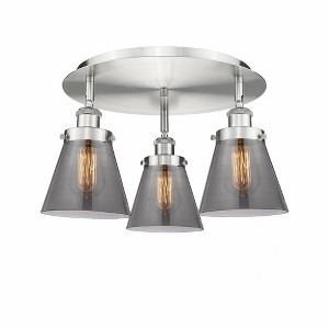 Cone - 3 Light Flush Mount In Art Deco Style-9.25 Inches Tall and 18 Inches Wide - 1 of 1