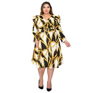 L I V D Women's On Chain Statement Flare Dress - 1 of 3