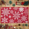 Christmas Welcome Mat for Front Door, Extra Large Non-Slip Low Pile Holiday Doormat, Washable Indoor Outdoor Rug, Red - 4 of 4