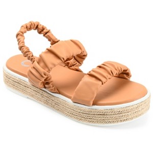 Journee Collection Womens Knowles Tru Comfort Foam Espadrille Platform Sandals Mocha 8.5 - 1 of 4