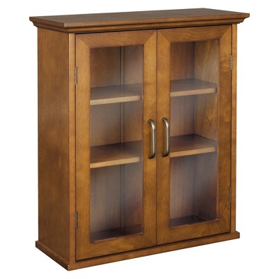 Avery Wall Cabinet Oil Oak Brown - Elegant Home Fashions