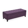 Syemin Ottomans and Benches Upholstered Linen Tufted Ottoman with Storage, Shoe Cabinet Bench, End of Bed Bench, Purple, 50.25"*19"*15.5" - 4 of 4