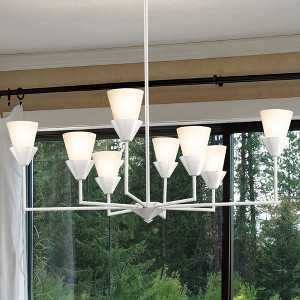 Urban Ambiance Luxury Cottagecore Indoor Chandelier,  14-3/8''H x 40"W x 40''D,  White Plaster Finish, UHP5042 - 1 of 4