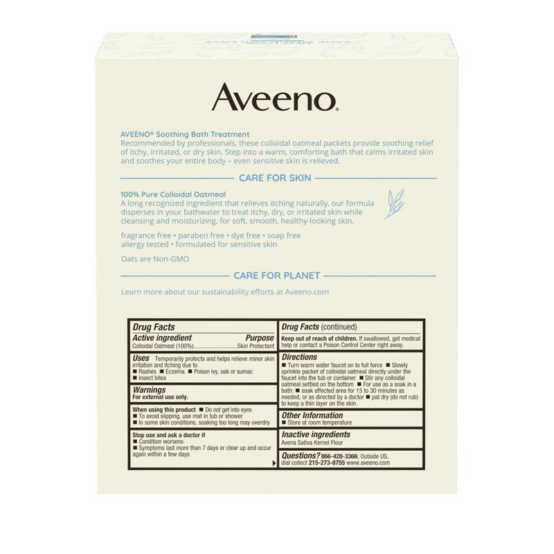 Aveeno Soothing Oatmeal Bath Soak for Eczema with Natural Colloidal Oatmeal - Scented - 1.5oz/8ct, 5 of 9