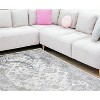 HomeRoots 9' X 12' Gray and Silver Abstract Area Rug - 2 of 4