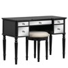 GlasFlength Stylish Multifunctional Vanity Tables with Ample Storage for Bedroom or Cloakroom Decor, Modern Design Style, Black,34.25”*19”*53.5" - 3 of 4