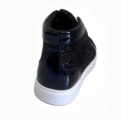 Мужские Bangka Men's High Top Sneakers Fashion Glitter Blink Lace Up Dress Shoes, black-10.5 — фото 6