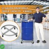 55-Gallon Drum & Garbage Can Dolly Set of 2 - Heavy-Duty Metal Dolly w/ Cross Braces and Caster Wheels - 2 of 4