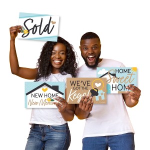Big Dot of Happiness Welcome Home Housewarming - Photo Prop Signs - New Sweet Home Announcements - 10 Pieces - 1 of 4