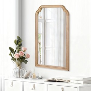 Racxily Solid Wood Frame Mirror, Rounded Corner Decorative Wall Mirror for Living Room & Bedroom - 1 of 4