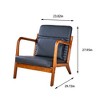 VECELO Mid-Century Modern Accent Chair, Upholstered Lounge Chair with 1 Pillow, Solid Wood Frame, Black - 3 of 4