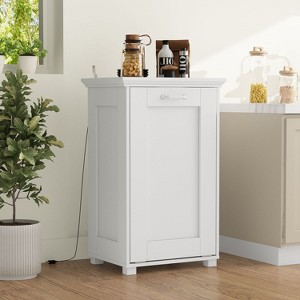 Famapy Smart Deodorizing Multi-Use Cabinet, Single/Double Trash Bin Cabinet,Timed Odor Removal,As Kitchen Island,Pet Food Holder,Laundry Hamper,No Bin - 1 of 4