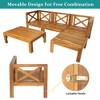 5-Piece Outdoor Patio Solid Wood Sectional Sofa with Coffee Table and Cushions - 3 of 4