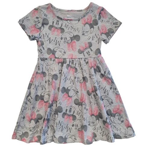 Girl s Minnie Mouse Pink Bow Allover Print Dress Target