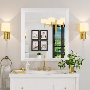 Apmir High-Strength Tempered Glass and Aluminum Alloy Framed French Cleat Mounted Wall Decor Mirror in matte black with 5-Year Warranty - 1 of 4