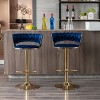 NicBex Set of 2 Bar Stools for Kitchen Island,Adjustable Velvet Counter Bar Stools with Golden Legs,Bar Chairs for Dining Rooms,Kitchens Islands - 2 of 4