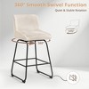 Arceso Swivel Bar Stools Set of 3, 26 Inch Upholstered Barstools with Backs, Modern Faux Leather Counter Height Bar Stool , Brown Counter Stools - 3 of 4