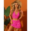 Allegra K Women's Summer Beach Hollow Out Crochet Knit Cami Top Mini Skirt Bikini Sets 2 Pcs - 2 of 4