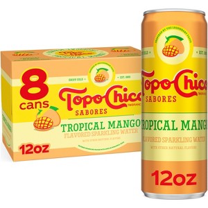 Topo Chico Sabores Tropical Mango Flavored Sparkling Water - 8pk