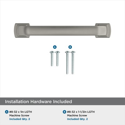Satin Nickel Brushed Cabinet Bar Pull with Mounting Hardware