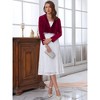 INSPIRE CHIC Women's Evening Long Sleeve Sparkle Trim Bridal Wedding Elegant Cocktail Velvet Shrug - 3 of 4