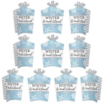 Big Dot of Happiness Winter Wonderland - Table Decorations - Snowflake Holiday Party and Winter Wedding Fold and Flare Centerpieces - 10 Count