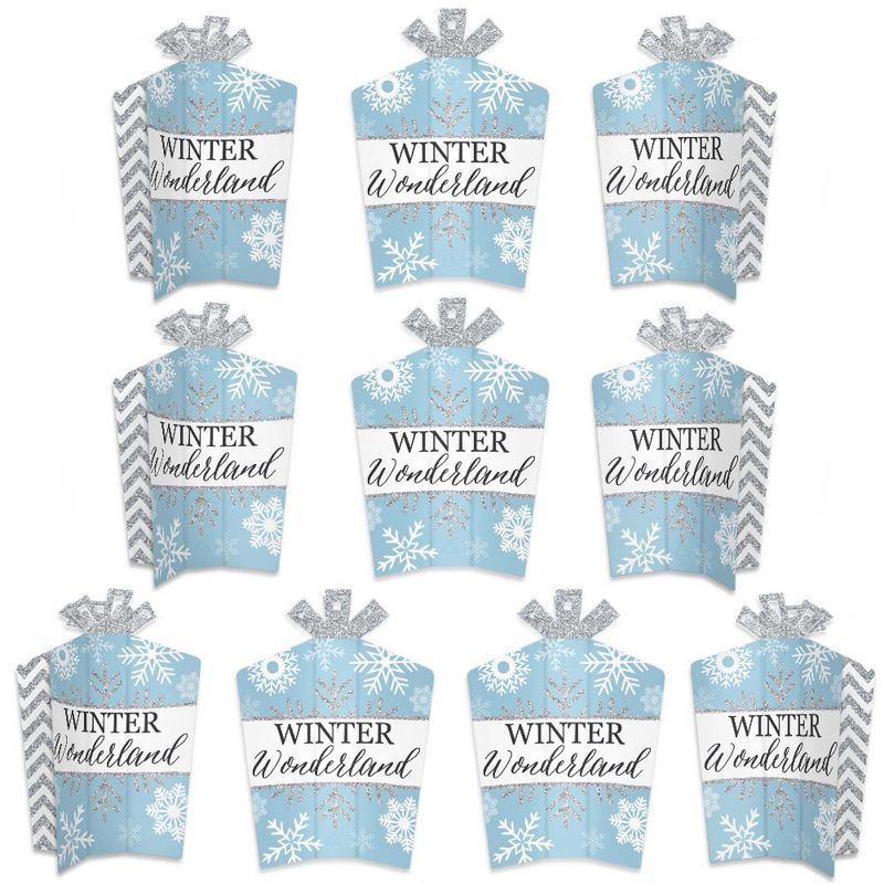 Big Dot of Happiness Winter Wonderland - Table Decorations - Snowflake Holiday Party and Winter Wedding Fold and Flare Centerpieces - 10 Count, 1 of 8