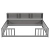 NicBex Twin Size Wooden Floor Bed, Modern Platform Bed Frame with Bedside Shelves and Guardrail for Boy and Girl, Easy Assembly - 4 of 4