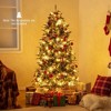 Resenkos 6-Ft Pre-Lit Artificial Christmas Tree with Berries and 8 Modes - Green - 2 of 2