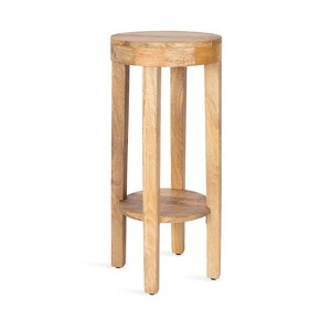 Kate and Laurel Talcott Round Wood Side Table, 12x12x28, Natural - 1 of 4