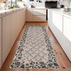 Floral Irregular Edge Carpet Indoor Non Slip Washable Boho Vintage Entry Rug Low Pile Throw Rugs for Entryway - 3 of 4