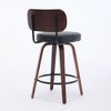 NicBex 26" Swivel Bar Stools Set of 2 with Walnut Backrest,PU Leather Counter Bar Height Stools,Stool Chair with Bentwood Legs for Home,Bar - 2 of 4