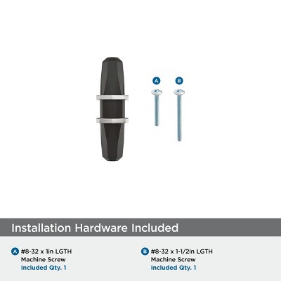 Amerock London 2-1/2" Black Bronze and Polished Nickel Cabinet Knob
