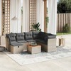 vidaXL 8 Piece Patio Sofa Set with Cushions Gray Poly Rattan - Gray and Dark Gray 3x Middle 3x Corner Footrest Table - 2 of 4
