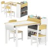 Yinvani Kids Desk and Chair Set with Paper Roll, Kids Activity Craft Table with Storage Shelves and Drawers - 3 of 4