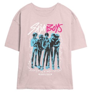 Juniors KPop Demon Hunters Saja Boys Group Portrait T Shirt - 1 of 4