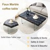 NicBex Modern Marble-Patterned Coffee Table with Tempered Glass Legs,Rectangular Tea Table,Center Table for Living Room - 4 of 4