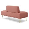 56" Width End of Bed Bench,Velvet Fabric Upholstered 2 Seater Sofa Couch Entryway Ottoman Bench,Fuzzy Sofa Stool Footrest,Window Bench-Cuddlewood - 4 of 4