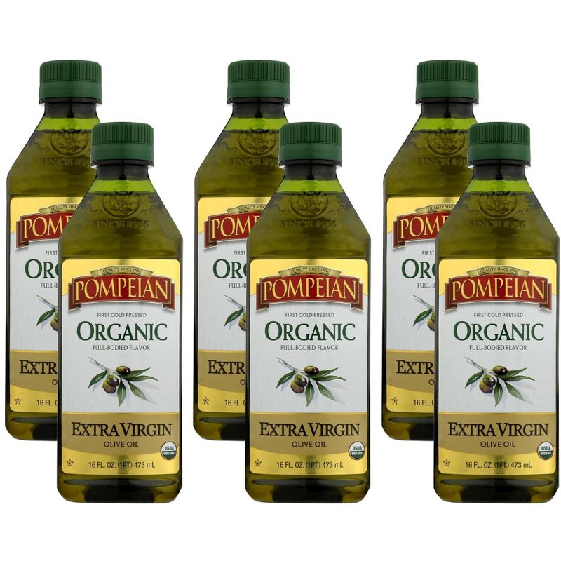Pompeian Organic Extra Virgin Olive Oil - Case of 6/16 oz, 1 of 8